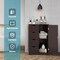 Costway Wooden 4 Drawer Bathroom Cabinet Storage Cupboard 2 Shelves Free Standing Brown